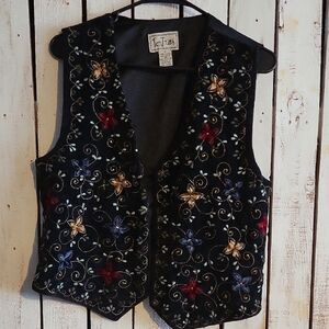 Tantrums Black Embroidered Vest